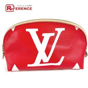 LOUIS VUITTON ルイヴィトン M67694 ポシェットコスメティック メイクポーチ 化粧ポーチ モノグラムジャイアント ポーチ レッド【中古】