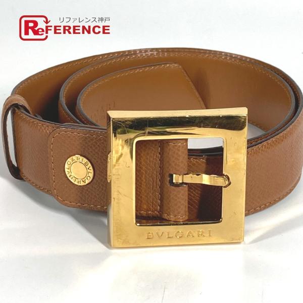 BVLGARI ブルガリ ロゴ スクエアバックル ボトムス用ベルト アクセサリー ベルト ブラウン ...