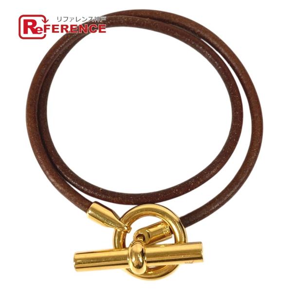 HERMES エルメス グレナン ロゴ 2重ブレス バングル  アクセサリー ネックレス チョーカー...