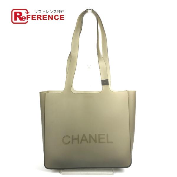 CHANEL シャネル ロゴ トートバック カバン  ショルダーバッグ グレー ユニセックス【中古】