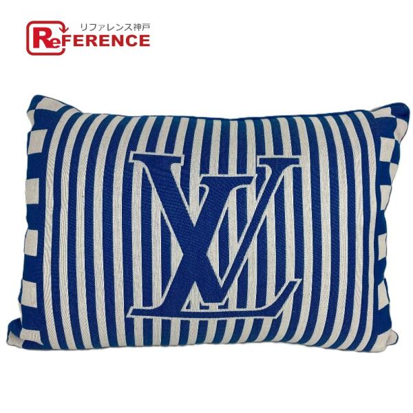 未使用 LOUIS VUITTON ルイヴィトン クッション LVロゴ ストライプ ピロー 枕 イン...