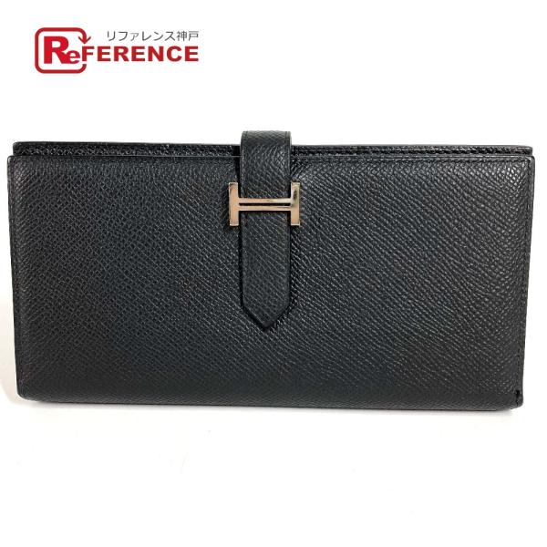 HERMES エルメス ベアンスフレ ベアン スフレ 2つ折り ロングウォレット Hロゴ 長財布 ブ...