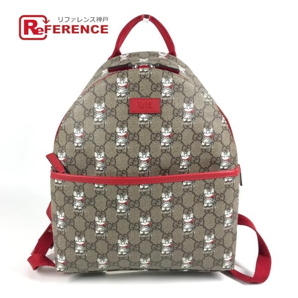 未使用 GUCCI グッチ 782708 キャット 猫 カバン バックパック GGスプリーム リュッ...