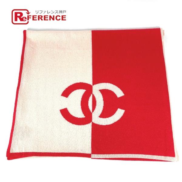 美品 CHANEL シャネル CC ココマーク ロゴ バイカラー ストール ショール 19C マフラ...