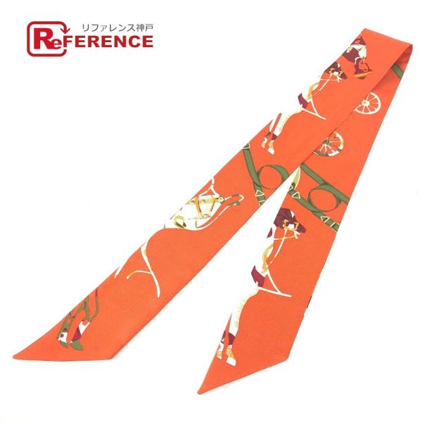 HERMES エルメス ツイリー ツィリー バンドースカーフ アクセサリー スカーフ オレンジ レデ...
