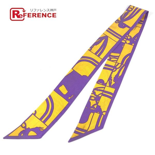 美品 HERMES エルメス ツイリー ツィリー バンドースカーフ アクセサリー スカーフ パープル...