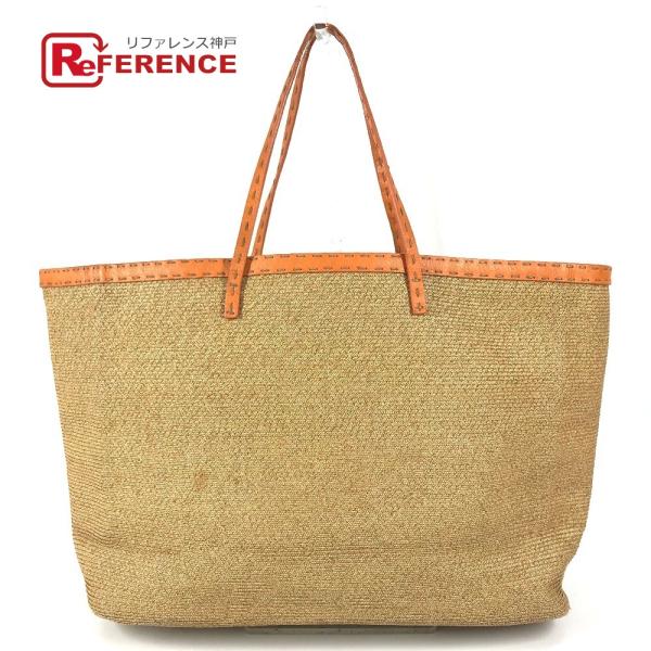 FENDI フェンディ セレリア ロゴ  鞄 トートバッグ 肩掛け ショルダーバッグ ベージュ ユニ...