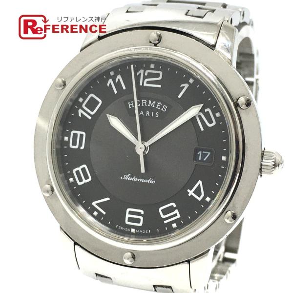 HERMES エルメス CP2.810 デイト クリッパー 自動巻き メンズ腕時計 SS メンズ シ...