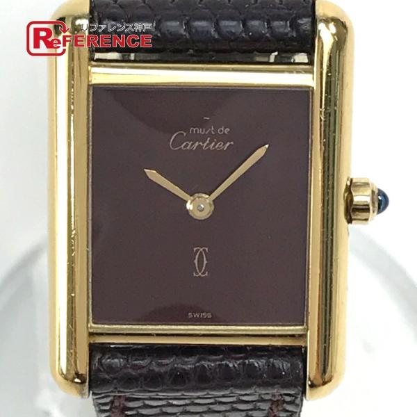 CARTIER カルティエ ヴィンテージ マストタンク ヴェルメイユ ベルト 腕時計 SV925ベル...