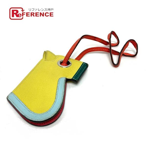 HERMES エルメス カマイユ キーリング チャーム バッグチャーム ライム/ブルーゼフィール/マ...