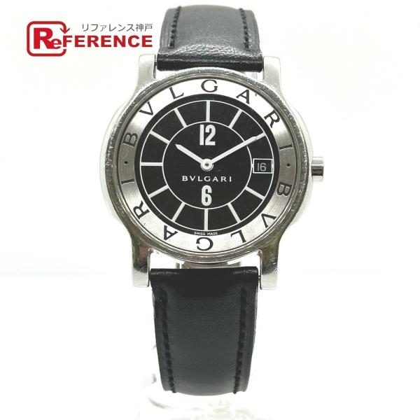 BVLGARI ブルガリ ST35S ソロテンポ クォーツ デイト 腕時計 SS シルバー メンズ【...