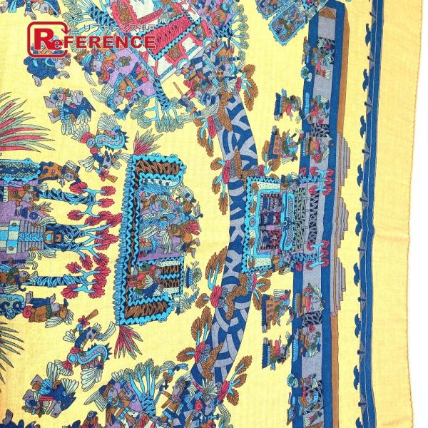 HERMES エルメス カレ ジェアン 140 ストール  マフラー ショール ブラウン レディース...