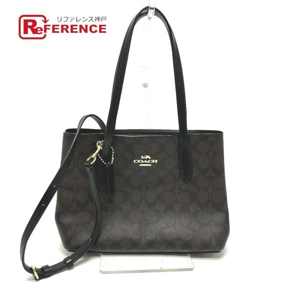 COACH コーチ F73293 2WAY カバン シグネチャー ハンドバッグ ブラウン レディース...