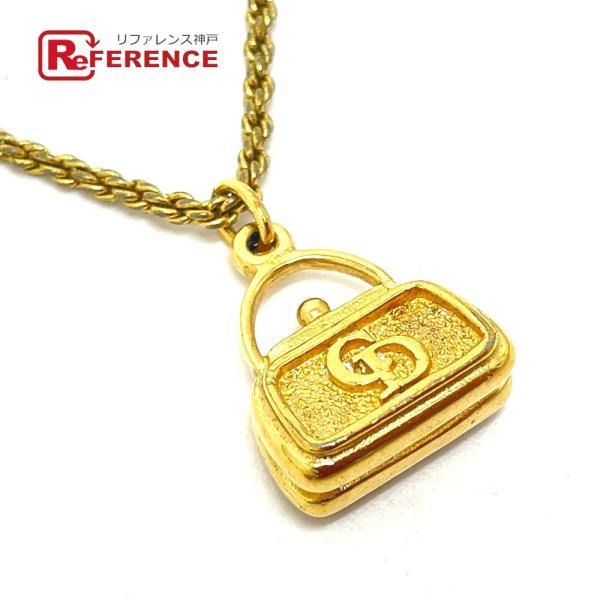 Dior ディオール CDロゴ バッグモチーフ ヴィンテージ ネックレス GP レディース ゴールド