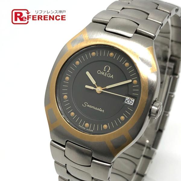 OMEGA オメガ シーマスターポラリス クオーツ デイト 腕時計 SS/YG シルバー/ゴールド ...