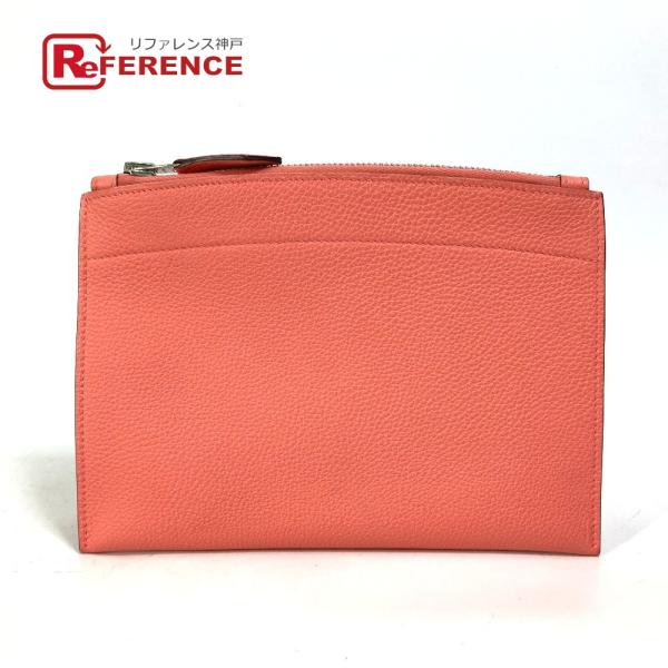 HERMES エルメス バザール ミニ PM クラッチバッグ ポーチ トゴ T刻 ローズエテ ピンク...