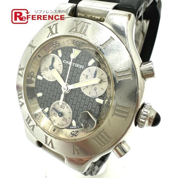 CARTIER カルティエ W10125U2 クロノスカフ クォーツ デイト マスト21 腕時計 シ...