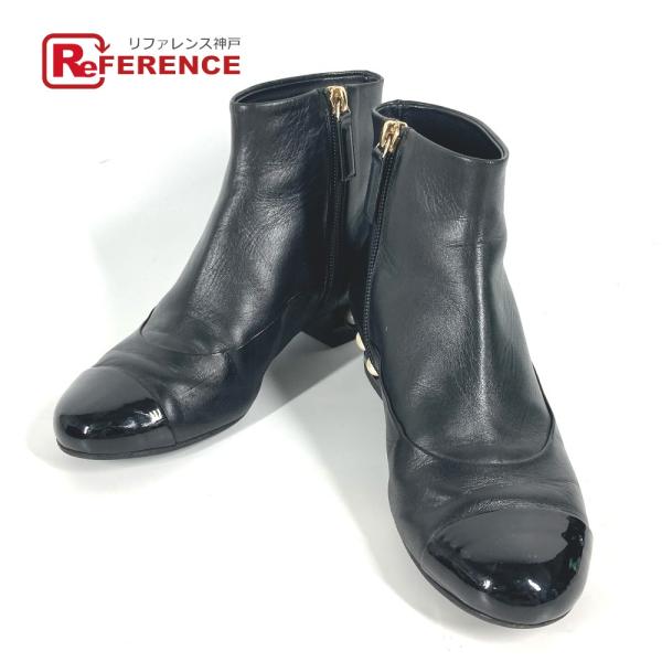 CHANEL シャネル G32239 フェイクパール ショートブーツ 靴 シューズ CC ココマーク...