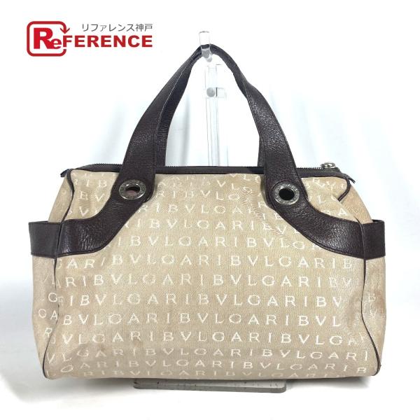BVLGARI ブルガリ ロゴマニア カバン ミニボストンバッグ 肩掛け ショルダーバッグ ベージュ...