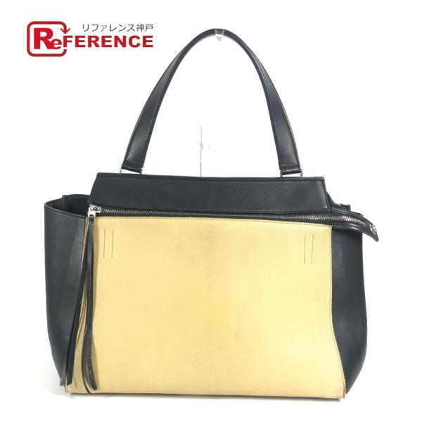 CELINE セリーヌ エッジ ハンドバッグ カバン フリンジ タッセル バイカラー ショルダーバッ...