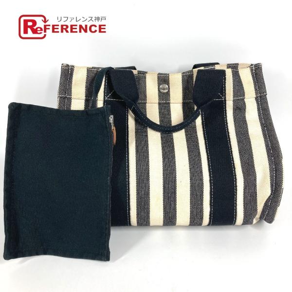 HERMES エルメス カンヌPM カンヌ PM カバン トートバッグ ポーチ付き ボーダー ハンド...