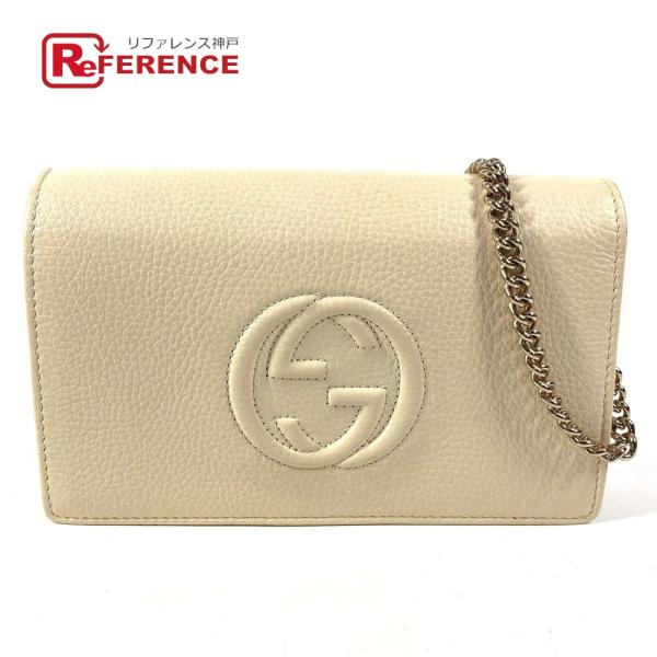 美品 GUCCI グッチ 598211 インターロッキングG ソーホー ロングウォレット チェーンウ...