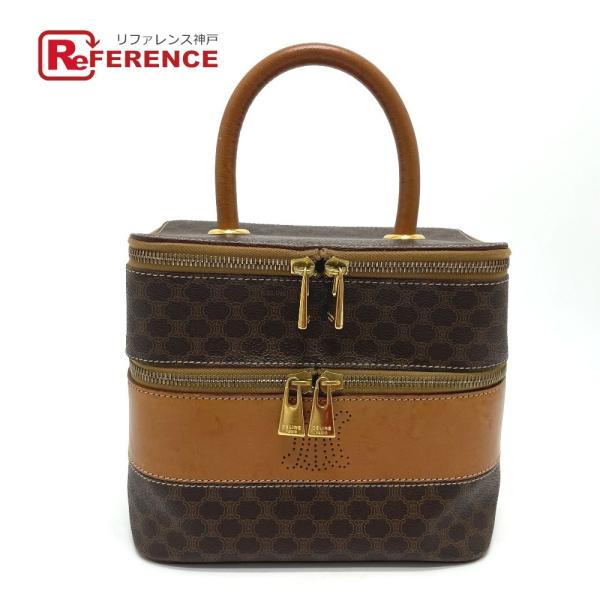 CELINE セリーヌ マカダム ヴィンテージ ハンドバッグ バニティバッグ PVC×レザー レディ...