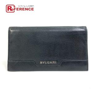 BVLGARI ブルガリ ロゴ 二つ折り 長財布 レザー ブラック メンズ【中古】｜reference