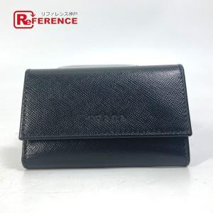 美品 PRADA プラダ M25U ロゴ 6連 鍵 キーケース ブラック メンズ【中古】｜reference