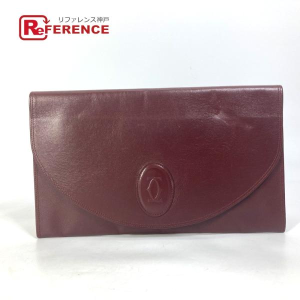 CARTIER カルティエ マストライン ポーチ クラッチバッグ ワインレッド レディース【中古】