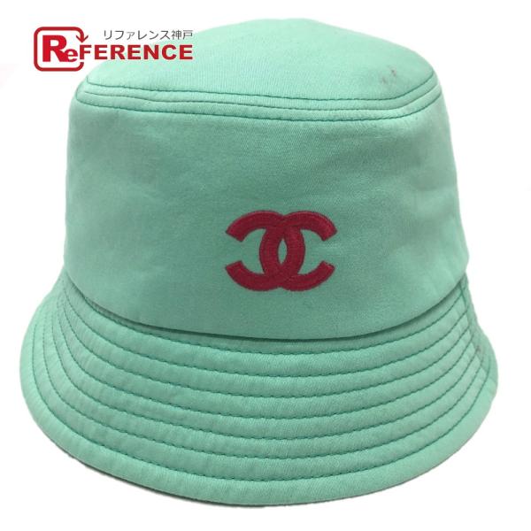 美品 CHANEL シャネル AA7459 バケットハット CC ココマーク 21P ハット グリー...
