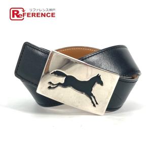 HERMES エルメス ホースバックル ベルト ブラック レディース【中古】｜reference