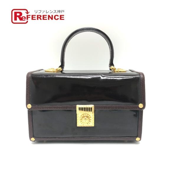 VERSACE ヴェルサーチ サンバースト バニティバッグ ヴィンテージ ハンドバッグ パープル系 ...