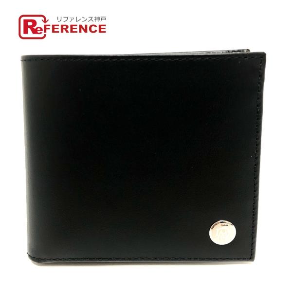 未使用 Dunhill ダンヒル ロゴ 財布 2つ折り財布 札入れ 2つ折り財布 ブラック メンズ【...