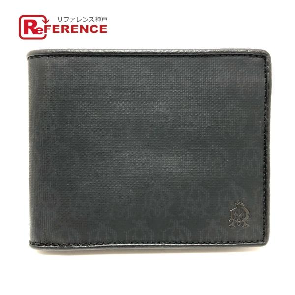 未使用 Dunhill ダンヒル L2PA32A ロゴ WINDSOR 2つ折り財布 ブラック メン...