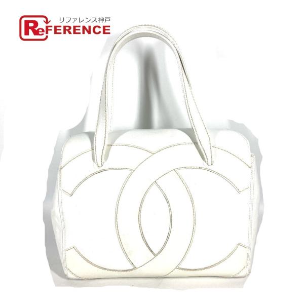 CHANEL シャネル デカココマーク CC トートバッグ 肩掛け カバン ショルダーバッグ ホワイ...