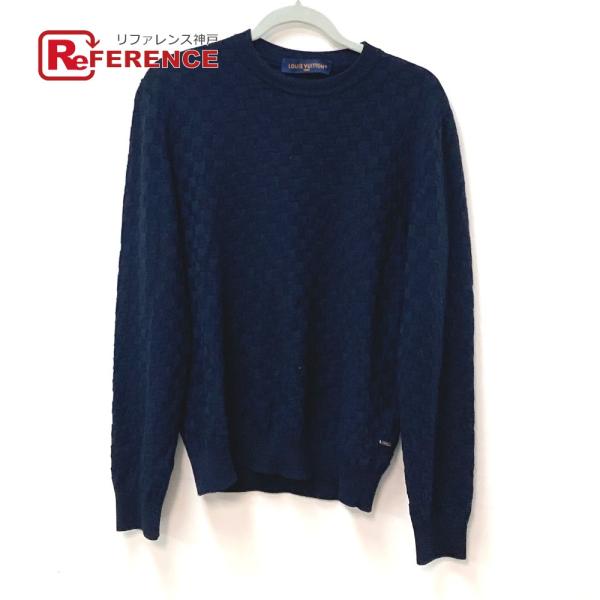 LOUIS VUITTON ルイヴィトン 長袖 トップス アパレル ダミエ セーター ネイビー メン...