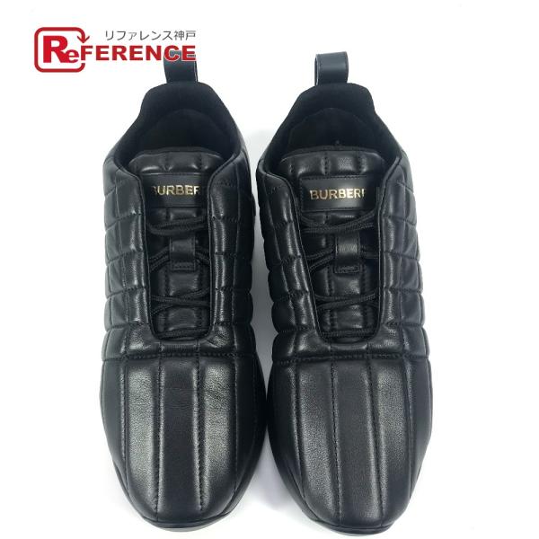 BURBERRY バーバリー ロゴ キルティング シューズ 靴 ローカット スニーカー ブラック メ...