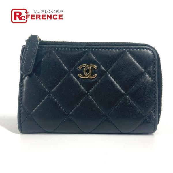 CHANEL シャネル CC ココマーク ロゴ マトラッセ キルティング 財布 小銭入れ L字ファス...