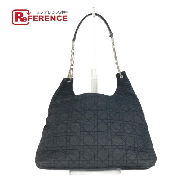 Dior ディオール カナージュ ロゴ カバン 肩掛け ショルダーバッグ ブラック レディース【中古...