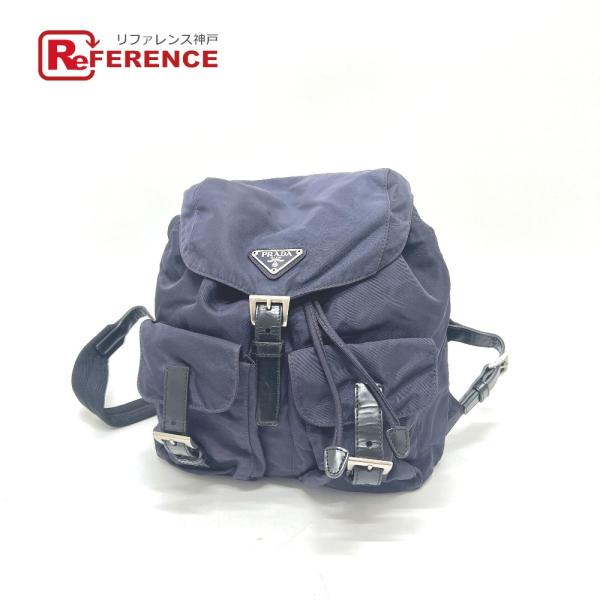PRADA プラダ B6677 トライアングルロゴ 三角ロゴ プレート カバン バックパック VEL...