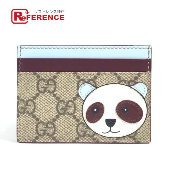 新品同様 GUCCI グッチ 818769  ロゴ パンダ 名刺入れ パスケース GGスプリーム カ...