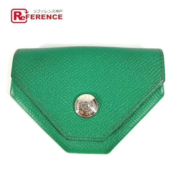 HERMES エルメス ルヴァンキャトル ヴェルソ 小銭入れ 財布 三角形 コインケース グリーン ...