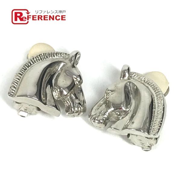 HERMES エルメス シュバル 馬 ロゴ アクセサリー イヤリング シルバー レディース【中古】