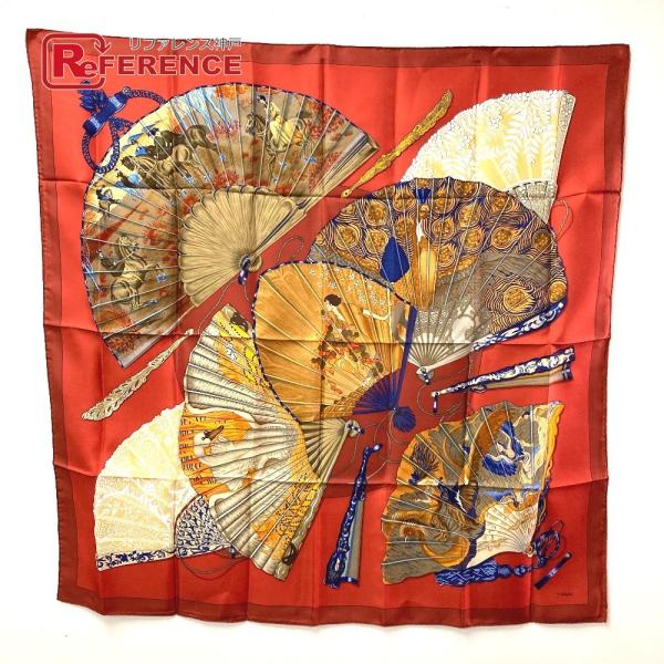 美品 HERMES エルメス BRISE DE CHARME 魅惑のそよ風 カレ90 カレ 90 扇...