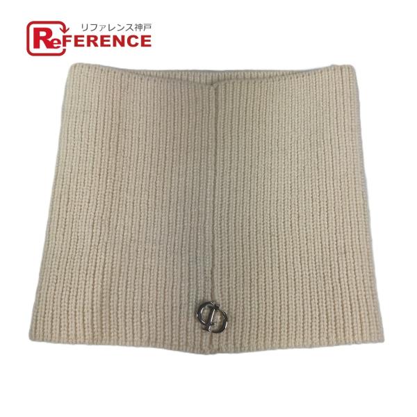 美品 Dior ディオール 41UTD201A101 CD ロゴ マフラー アイボリー レディース【...