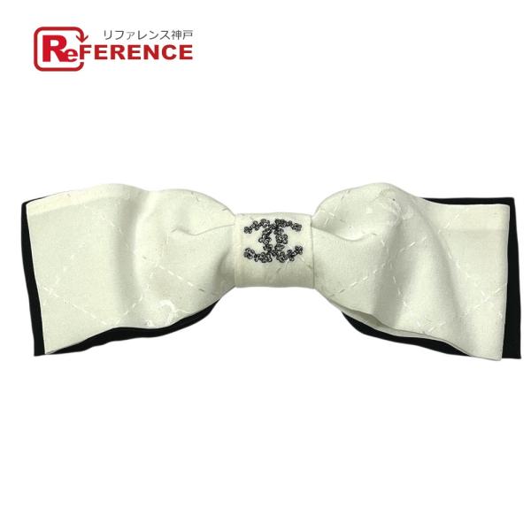 新品同様 CHANEL シャネル CC ココマーク ロゴ リボン りぼん バイカラー ヘアアクセサリ...