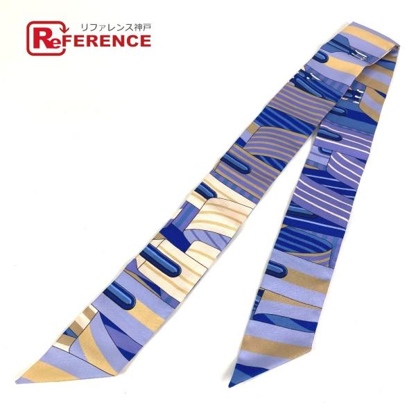 美品 HERMES エルメス ツイリー ツィリー バンドースカーフ アクセサリー スカーフ ブルー ...