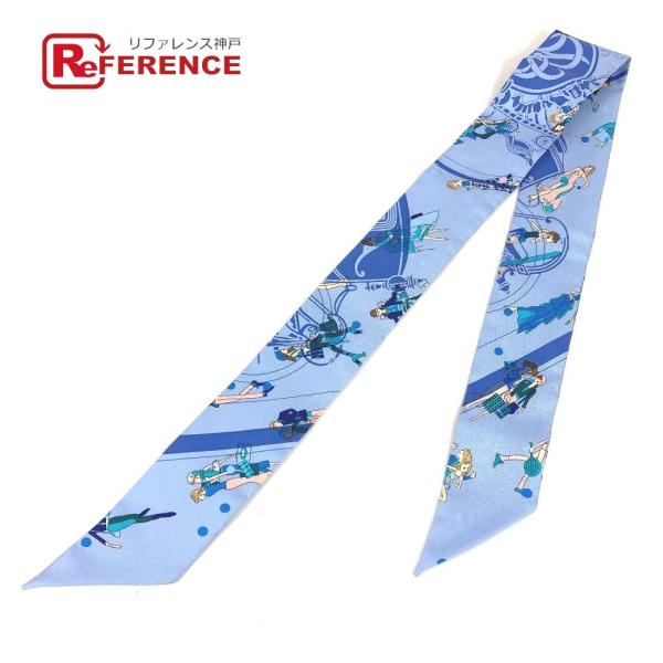 美品 HERMES エルメス ツイリー ツィリー バンドースカーフ アクセサリー スカーフ ライトブ...