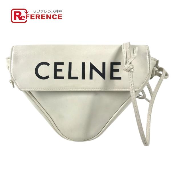 CELINE セリーヌ ロゴ トライアングルロゴ 三角 ポシェット 斜め掛け カバン バック フラッ...